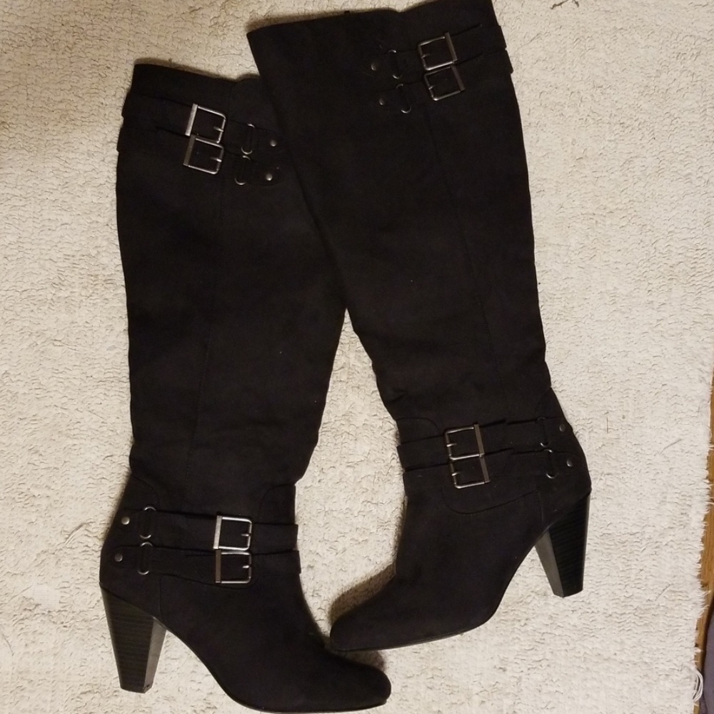 Black knee high boots